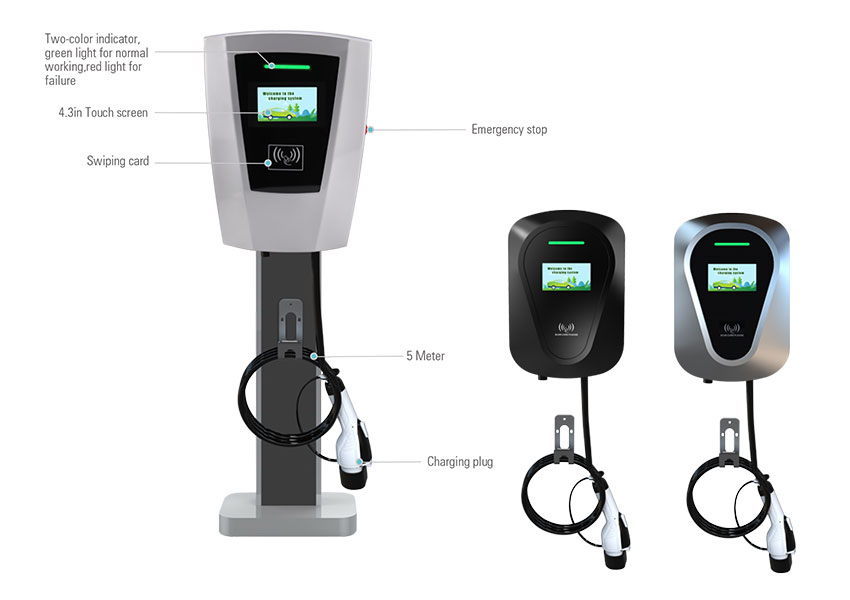 wall ac charging pile detail